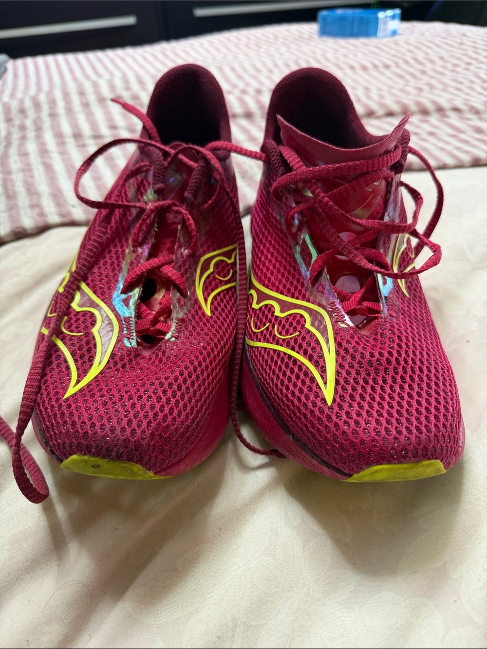Saucony Pink and Yellow Women's Athletic Shoes
